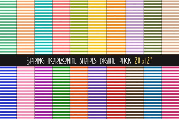 Download Spring Horizontal Stripes Digital Pack - Horizontal stripes Collection