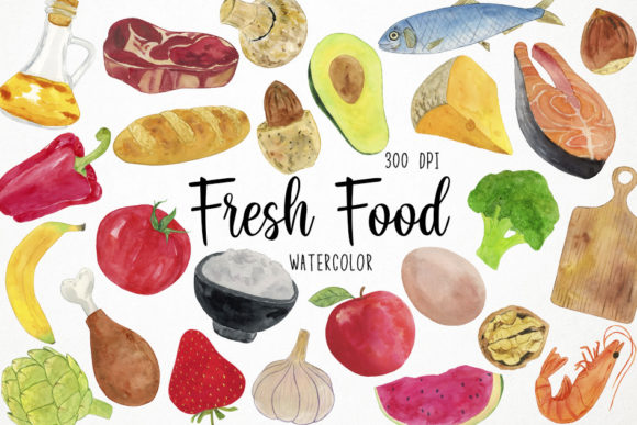 Download Watercolor Fresh Food Clipart, Organic - Organic Collection
