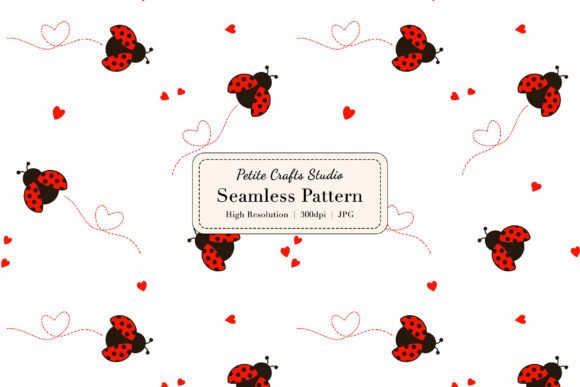 Download Cute Ladybug &amp; Hearts Seamless Pattern - Premium Resources