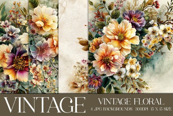 Download Vintage Floral Backgrounds, S10 - Premium Resources